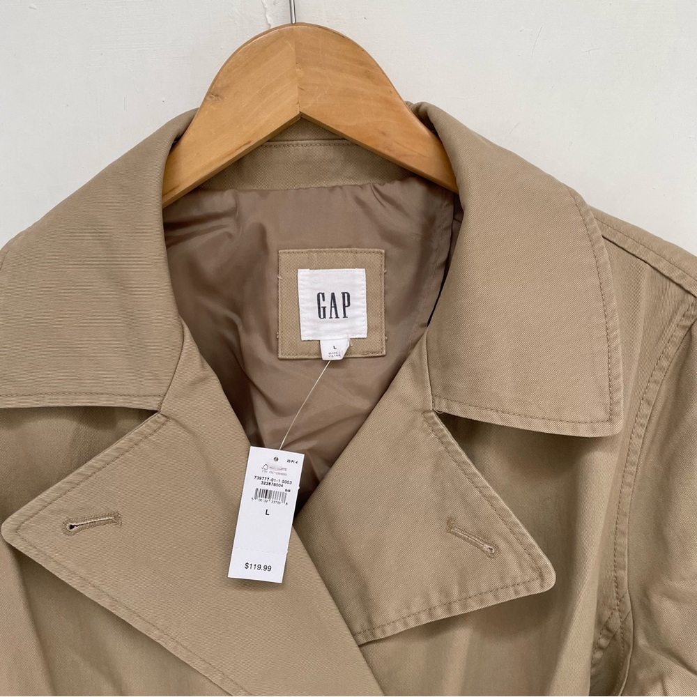 GAP Women's Beige Rain Trench Coat NWT Original Packaging - Picture 4 of 15